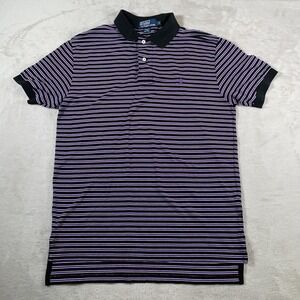 Polo Ralph Lauren Polo Shirt Mens Medium Striped Classic Peru‎ Rugby Preppy Pima